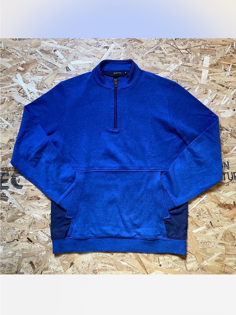 Bugatchi Royal Blue Quarter-Zip Pullover